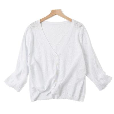 China Anti-wrinkle 2023 summer new fashion women's sweater hollowed out comfortable summer light sunscreen loose for sale