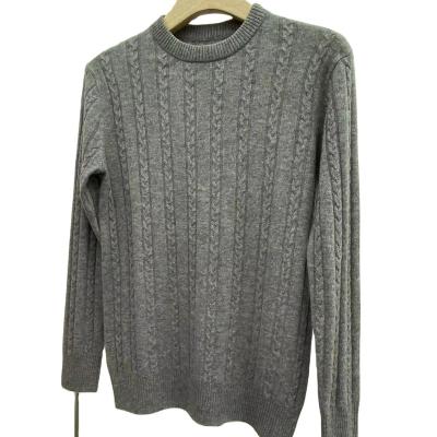 China High End Custom Made Cashmere Anti-wrinkle Vertical Yarn Mens Sweater 100% Cashmere Sweater for sale