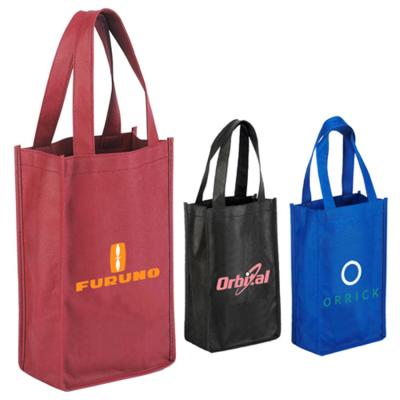 China The latest recyclable design can be wine bottle packaging bag large capacity color nonwoven shopping bag customized for sale