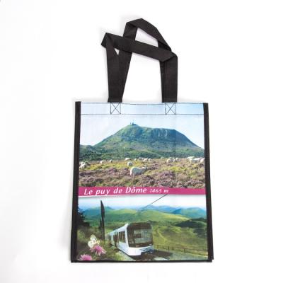 China Souvenir Printing Color Shopping Bag Large Capacity Folding Top Cheap Nonwoven Tourist Tote Bag for sale