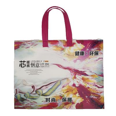 China Best Folding Selling Laminated Nonwoven Foldable Quilt Tote Bag Printing Shopping Bag for sale