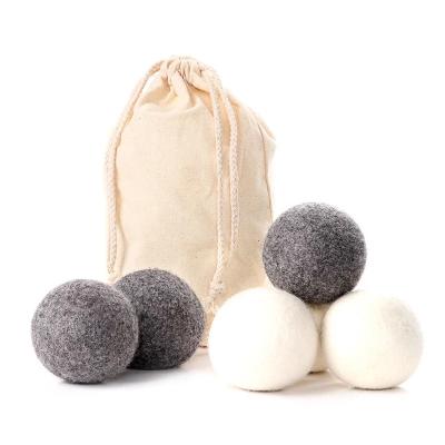 China Odor Elimination / Dehumidification Eco Organic Gray Wool Dryer Balls For Laundry for sale