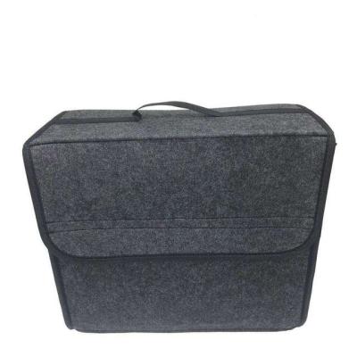 China Portable Business Car Trunk Organizer Felt Cloth Storage Foldable Box Crate Auto Interior Lashing Storage Container Bags Backseat for sale