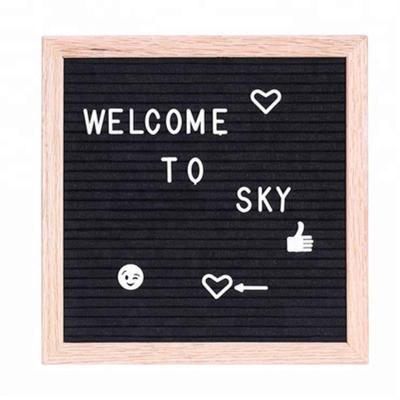 China Europe 10x10 Inch White Felt Oak Frame Letter Board for sale