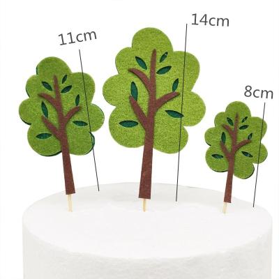 China Cake Decor Birthday Cake Decoration Accessory Flags Held Cake Accessories Felt Christmas Tree Shaped Flags DIY Cake Accessories for sale