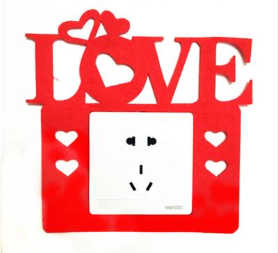 China Waterproof+ECO-Friendly+Self-adhesive Felt Switch Sticker Wall Stickers Chinese Style Wedding New Year Room Wall Party Decoration for sale