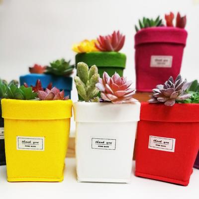 China Modern Color Felt Mini Succulents Macetas Plant Pot Multifunctional Garden Accessories Storage Bag Home Office Flower Pot Flower Pots for sale