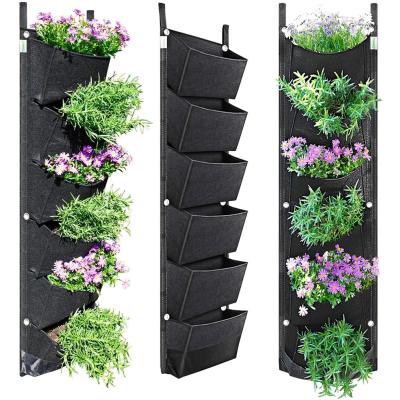 China Wall Hanging Felt Vertical Planter Plant Growth Flower Pots Raise Container Bags Wall Vase Garden Accessories For Outdoor Garden Decoration for sale