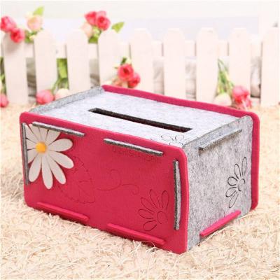 China CLASSIC Creative Luxury Felt Tissue Box Lid Paper Towel Cart For Bathroom Kitchen Dining Room for sale