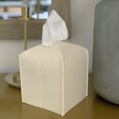 China CLASSIC Felt Tissue Box Lid Table Case Cover Towel Cloth Napkin Bag For Outdoor Car Hotel for sale