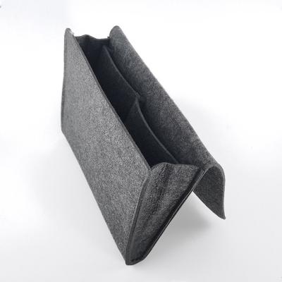 China High Quality Viable Sofa Bed Office Multi-pocket Reusable Hanging Desk Organizer Bedside Storage Felt Bag for sale