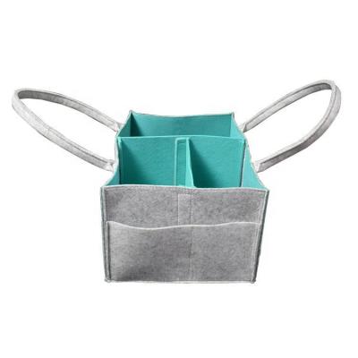 China Universal Cloth Bag Organizer Gray Felt Baby Storage Diaper Diaper Cart for sale