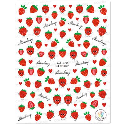 China Newest Design 3d Lemon Strawberry Pineapple Self Adhesive Nail Art Sticker Decal Slider DIY Decoration Manicure Tools for sale