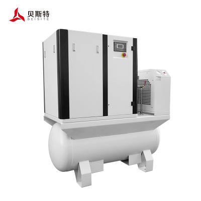 China Lubricated 15kw 16bar compact screw compressor 4 in 1 air tank integrated screw air compressor for laser cutting for sale