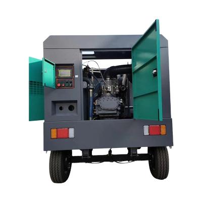 China Cheapest price lubricated diesel air compressor 14bar portable diesel screw compressor for sale