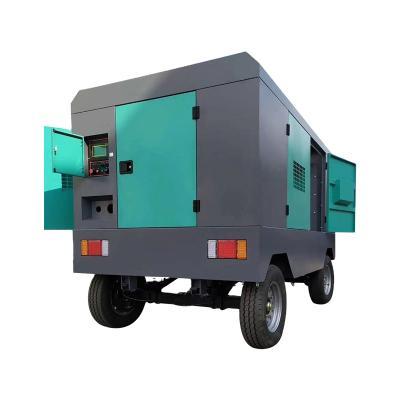 China Lubricated Mobile Screw Air Compressor Cheapest Price Diesel Portable Screw Air Compressor 8 Bar 20 Bar for sale