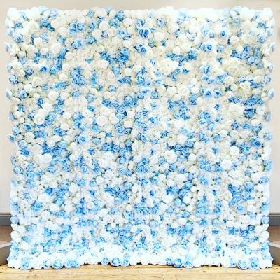 China Wedding Wall Wholesale Custom Wedding Blue Rose Flower Backdrop Silk Artificial Decorative Decoration Preface Supplies Decoration for sale