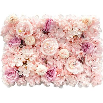 China Wedding Decoration Event Decor 40x60cm Wedding Backdrop Wholesale Purple Artificial Flower Wall For Decoration for sale