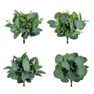 China Minimalist Amazon Success Artificial Seeded Eucalyptus Leaves Stems Bulk Artificial Silver Dollar Eucalyptus Leaves Plant For Wedding for sale