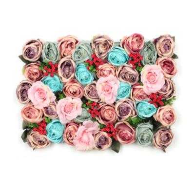 China 2022 New Design Wedding Decoration Roll Up Artificial Silk Flower Rose Wall Backdrop Panel For Wedding Decoration for sale