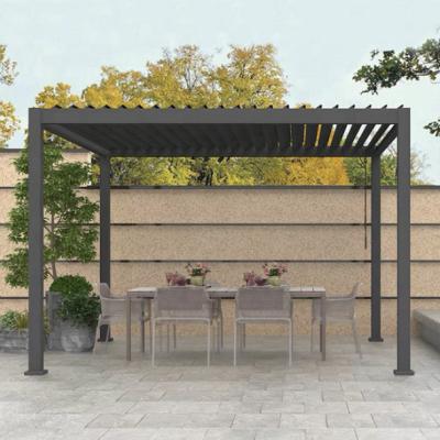 China Easily Assembled Rain Proof Pergola Patio Cover Awning Automated Gazebo Pergola With Handle Crank Aluminum Pergola for sale