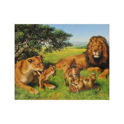 China 100% Custom Diamond 5d Diamond Animal Lion Painting Home Decor Resin Diamond for sale