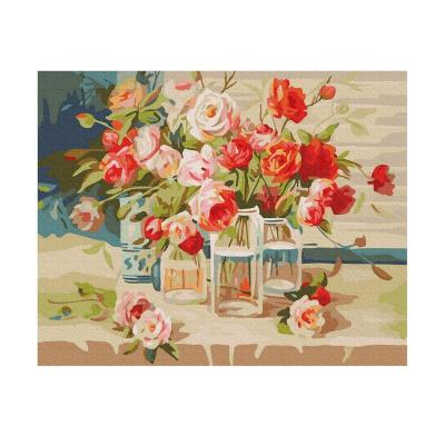 China G387 Boy Recyclable Materials Adult Painting Eco-Friendly Dedication Decorative Painting Beautiful By Numbers Always Life Flower Oil Painting for sale