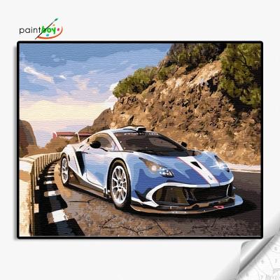 China Eco-friendly Modern Framework Art Prints Kits For Beginner of Recyclable Materials Style Sports Car Painting for sale