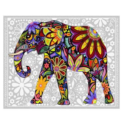 China Boy Style Flower Elephant Ethnic Art Painting Eco-friendly Recyclable Materials Painting, DIY Paint By Numbers, 40*50 Unfaded Abstract Animal Oil Painting Still for sale