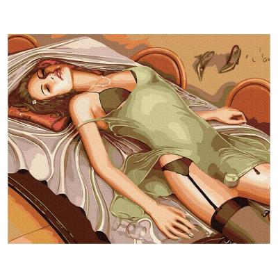 China Eco-friendly Recyclable Materials Sexy Women Decorative Colorful Painting 40x50 Painting By Numbers Portrait Character Oil Painting for sale