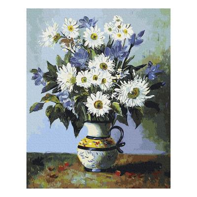 China Eco-friendly Recyclable Materials Paint Boy Color Bouquet Decoration Oil Painting GX3040 Flower Still Life Dark Wall Painting DIY By Numbers for sale