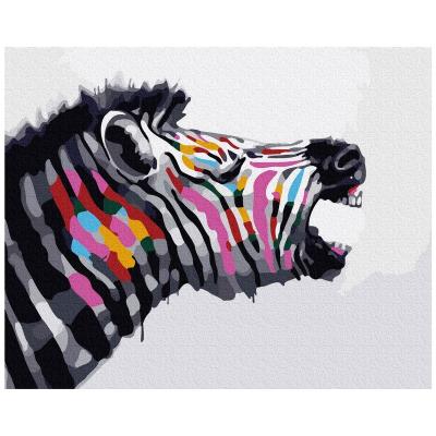 China Eco-friendly G380 Recyclable Materials 40*50cm With Frame DIY Oil Painting Colorful Roaring Horse Animal Art Painting By Numbers Home Decoration Painting for sale