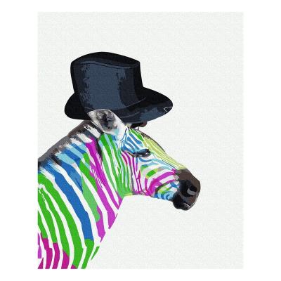 China Eco-friendly Funny Decorative Hat Recyclable Materials Animal Horse GX9345 Oil Painting Creative Art Style Paint By Numbers For Adult for sale