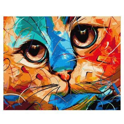 China Eco-friendly Childish Decorative Cat Animal Oil Painting GX3935 Recyclable Materials Painting By Numbers Colorful Home Digital Painting Paint By Number For Adult for sale