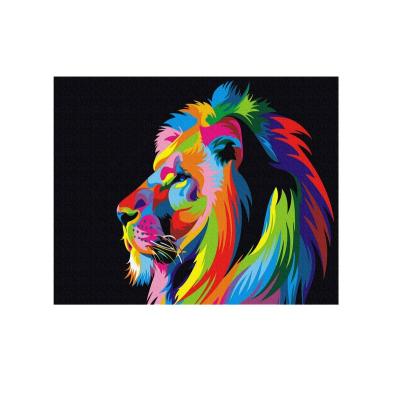 China GX3973 Boy GX3973 Recyclable Materials Animal Adult Decorative Painting Lion Oil Painting Colorful Eco-friendly Head By Numbers for sale