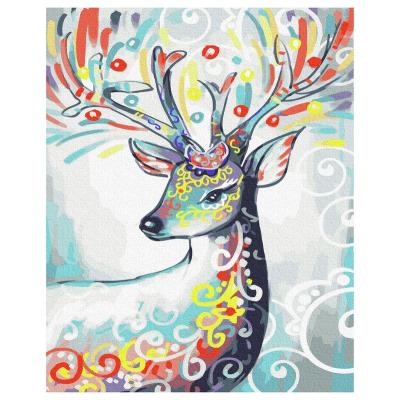 China GT61049 Boy Eco-friendly Colorful Auspicious Deer Recyclable Materials Decorative Painting By Number Oil Painting Cartoon Adult Diy Animal Painting for sale