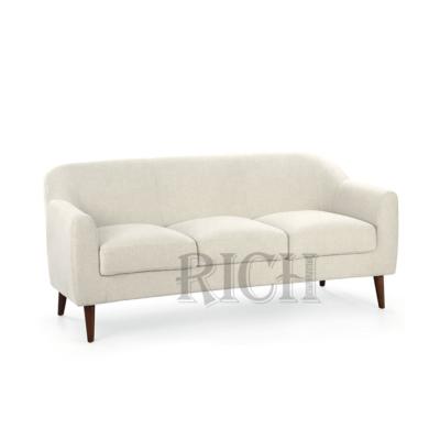 China Modern Commercial Modern Modular Living Room Modular 3 Seater Cushion Sofa Fabric Couch Fabric Sofa Cream White Canvas Couch for sale