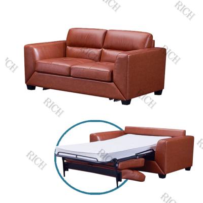 China (Other)Adjustable Comfortable Leather Pull Out Sleep Couch Sofa With Convertible Sofa Bed Modern Leather Sofa Bed Sleeper Sofa for sale