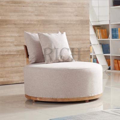 China Wooden Frame Round Circular Canvas Nordic Design Round Canvas Round Chair Living Room Accent Chair Sofa Hotel Leisure Hotel Sofa Chair for sale