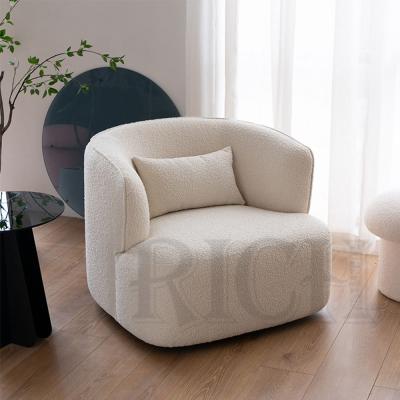 China Luxury White Lounge Chair Fabric Armchair Swivel Base Swivel Fabric Sofa Accent Single Fabric Armchair Sling Upholstery for sale