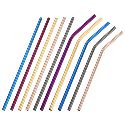 China Costom Colorful Whole Sale Portable Reusable 304 Stainless Steel Drinking Drinking Straw for sale