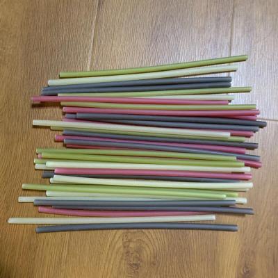 China Mix Color Sugar Cane Bagasse Straws Eco-friendly Sustainable Edible Rice Straw Straws for sale