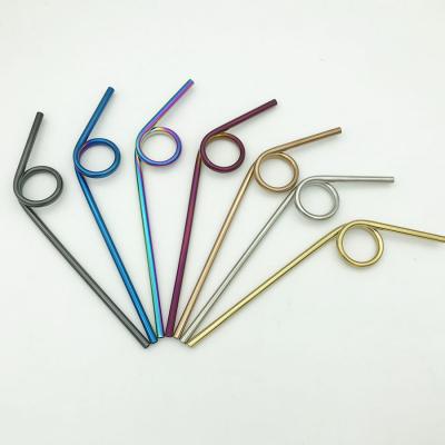 China Viable Customized Creative Round Circle Color Stainless Steel 304 Stainless Steel Straw for sale