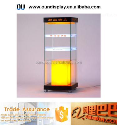 China Counter Top Display with Lockable Door Portabe Revolving Acrylic Ring Jewelry Display Cabinet Glass Jewelry Display Cabinet for Jewelry Store for sale