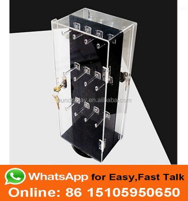 China Rotating And Lockable Display Stand Acrylic Jewelry Findings Rotating Display Holder Earring Jewelry Display Stand for sale