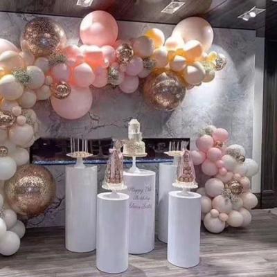 China Recycle Display Decoration Round Base Cylinder Custom Wedding Acrylic Display for sale