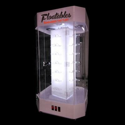 China Countertop display with lock acrylic led light countertop sunglass display case with lock for sale