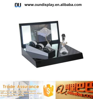 China Acrylic Countertop Watch Display Men's Wristwatches Stand Up Countertop Casio Watch Display Showcase for sale