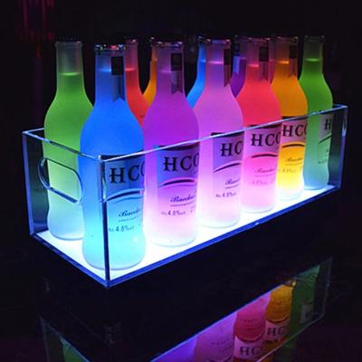 China Led lighting table top club acrylic wine bottle display led light box for sale