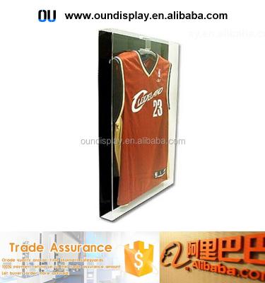 China Wall Mounted For Acrylic Jersey Hockey Jersey Display Locking NBA Jersey Frame Cases for sale